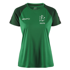 HJERM FIF Kamp T-shirt, Gr�n Dame. Inkl. Nummer p� Ryg