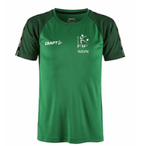 HJERM FIF Kamp T-shirt, Gr�n Herre. Inkl. Nummer p� Ryg